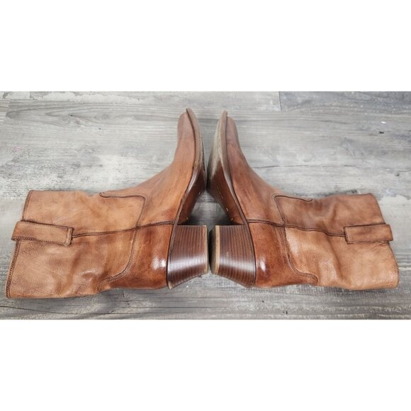Cole Haan Women\'s Sz. 7B Snip Toe Brown Leather Short Western Boots